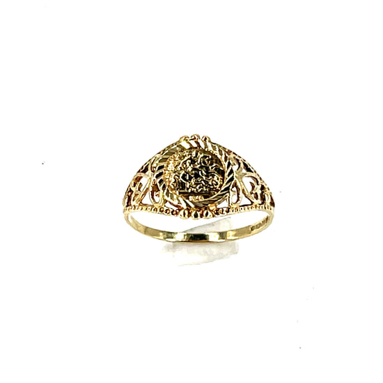 9ct Yellow Gold Openwork Medallion Signet Ring - Hyman’s Jewellers