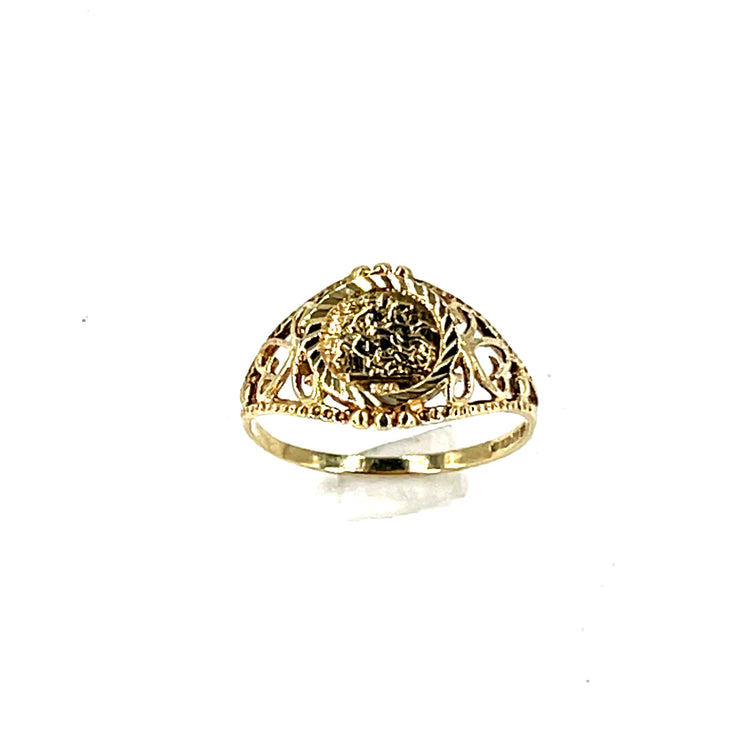 9ct Yellow Gold Openwork Medallion Signet Ring - Hyman’s Jewellers