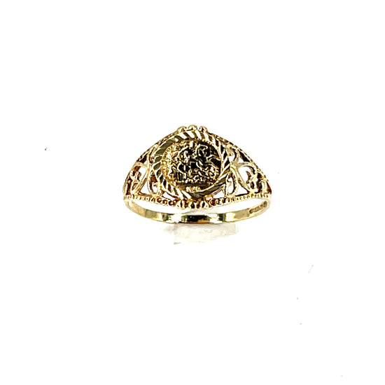 9ct Yellow Gold Openwork Medallion Signet Ring - Hyman’s Jewellers