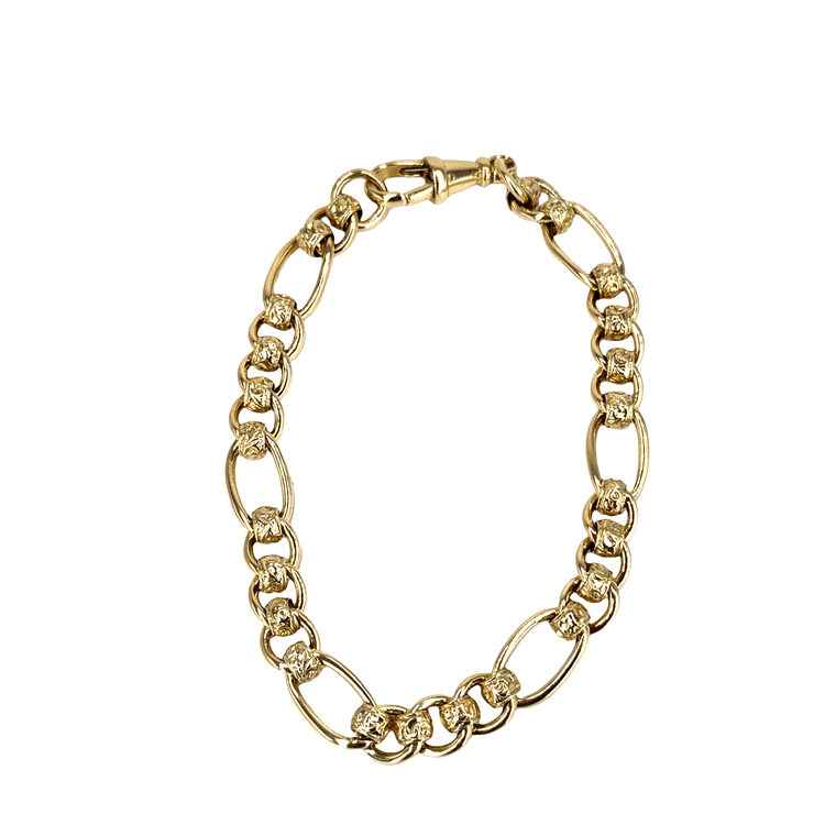 9CT Yellow Gold Textured Link Chain Bracelet - Hyman’s Jewellers