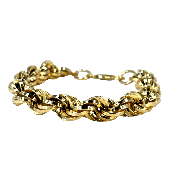 9CT Yellow Gold Thick Twisted Rope Chain Bracelet - Hyman’s Jewellers