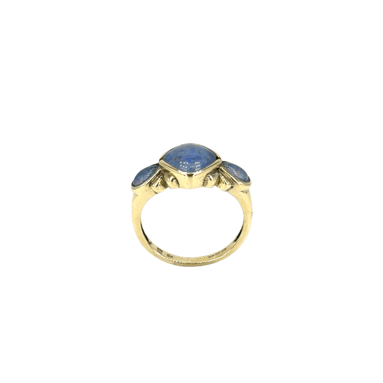 9CT Yellow Gold Three - Stone Cabochon Opal Ring - Hyman’s Jewellers