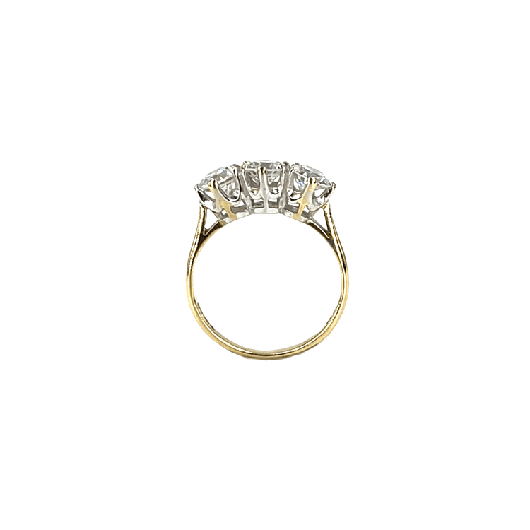 9CT Yellow Gold Three-Stone CZ Ring - Hyman’s Jewellers