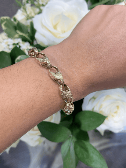 9CT Yellow Gold Tulip Bracelet 24.9g - Hyman’s Jewellers