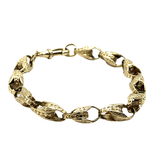 9CT Yellow Gold Tulip Bracelet 24.9g - Hyman’s Jewellers
