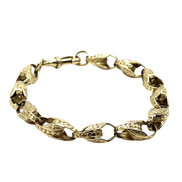 9CT Yellow Gold Tulip Bracelet 24.9g - Hyman’s Jewellers