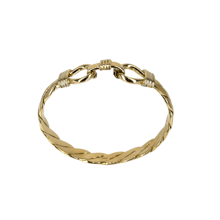9CT Yellow Gold Twisted Loop Bangle Bracelet - Hyman’s Jewellers