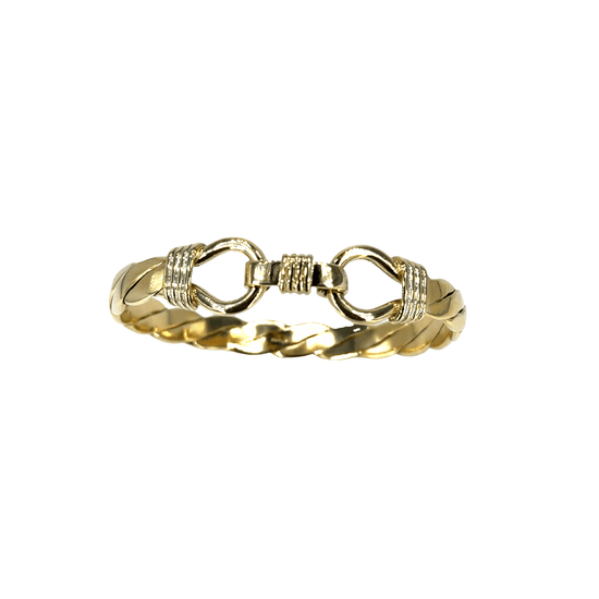 9CT Yellow Gold Twisted Loop Bangle Bracelet - Hyman’s Jewellers