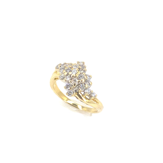 Women’s 18ct Yellow Gold Diamond Twist Cluster Ring- 0.50ct