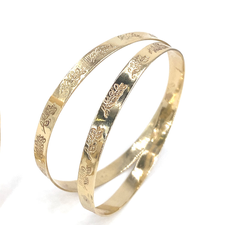 Children’s 9ct Yellow Gold Engraved Bangle -Set Of Four