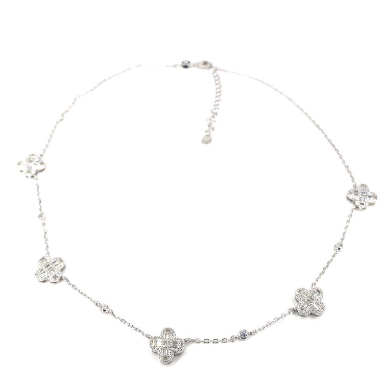 Women’s 925 Silver ‘Bloom’ Necklace - CZ Set