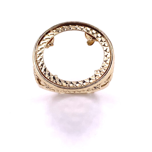 Men’s 9ct Yellow Gold Half Sov Mount Ring -5.3G