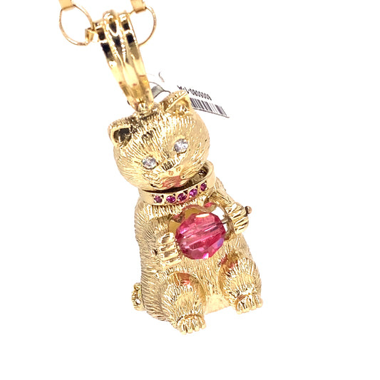 Women’s 9ct Yellow Gold Cat Pendant - XL 23g