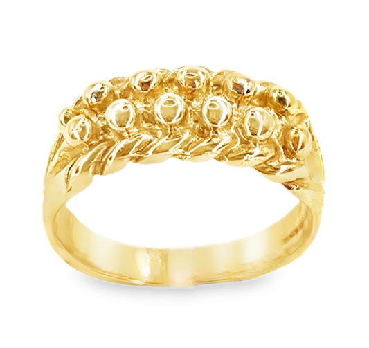 Men’s 9ct Yellow Gold Single Row Keeper Ring - 6g