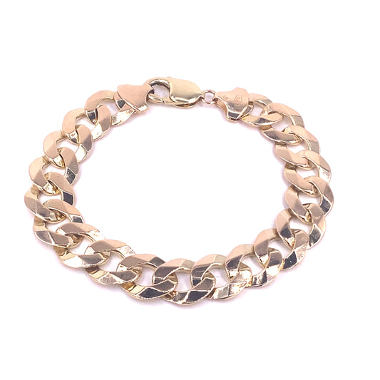 Men’s 9ct Yellow Gold Curb bracelet - 33g