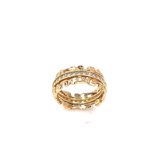 Women’s 18ct Tellow Gold Filigree Detail Siamond Ring - 0.40ct