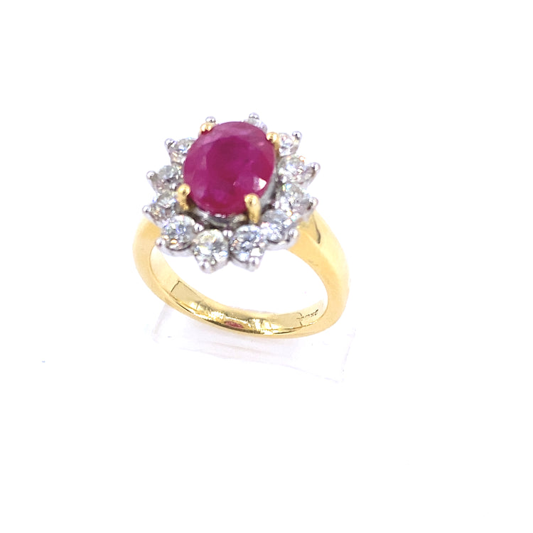 Women’s 11.1g Diamond Ruby Cocktail Ring - 1.20ct