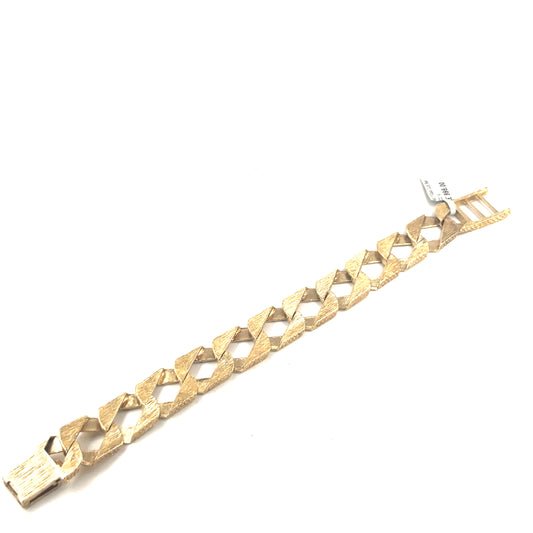 Women’s 9ct Yellow Gold Square Curb Bracelet - 23g