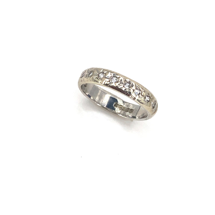 Women’s 9ct White Gold Diamond Half Eternity Ring-0.10ct