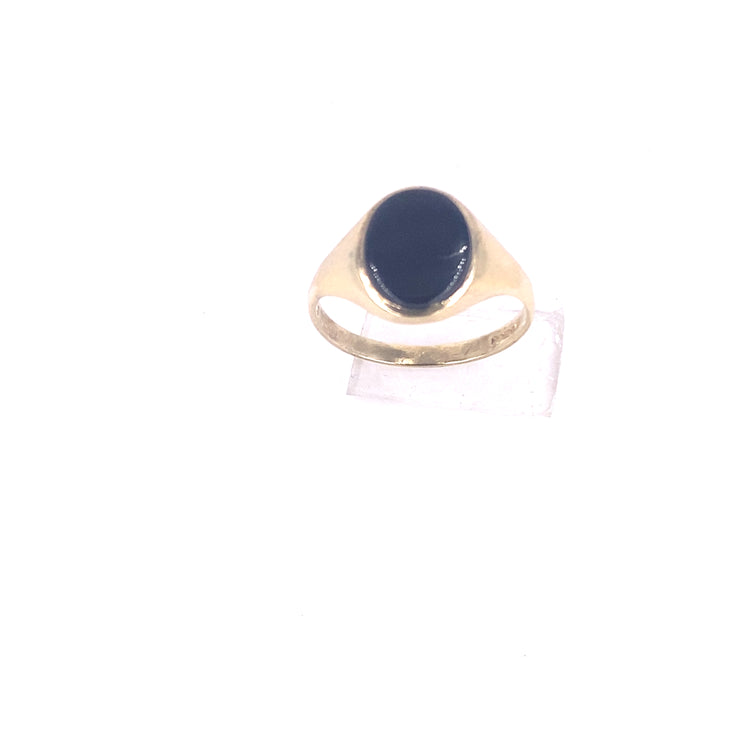 Men’s 9ct Yellow Gold Signet Onyx Ring - 2.4g