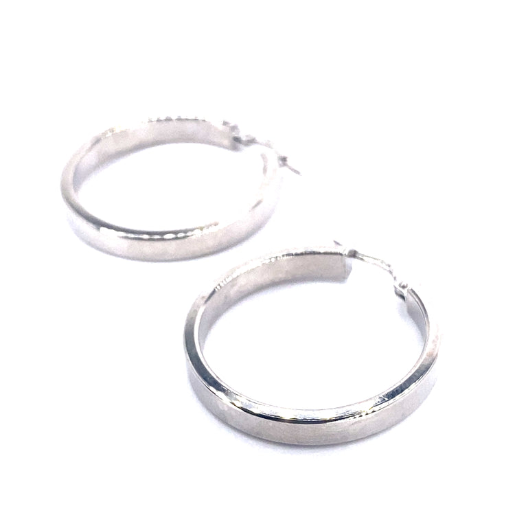 Women’s 9ct White Gold Hollow Cuff Hoops