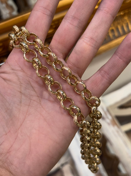 Men’s 9ct Intricate Yellow Gold Belcher Link Chain Necklace- 20” 1cm 54.7g