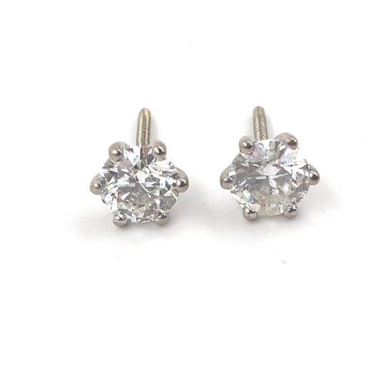 Women’s 18ct White Gold Diamond Studs -2.00ct SI 2 G