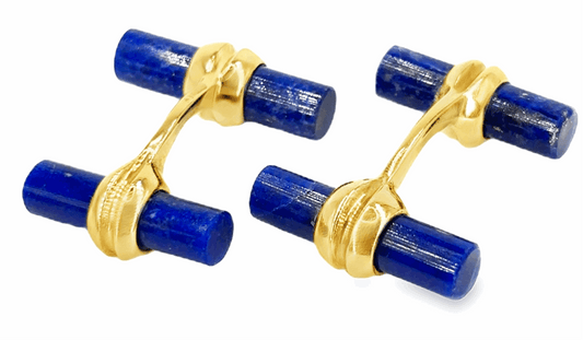 Men’s 18ct Yellow Gold Lapis Lazuli Cufflinks - 10.8g