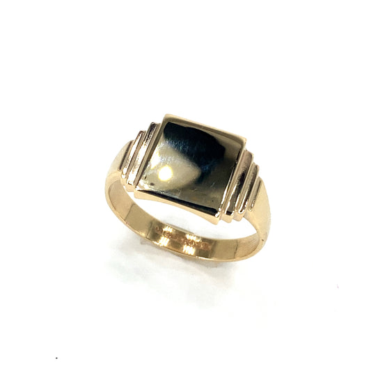 Men’s 9ct Yellow Gold Square Signet Ring -6.4g