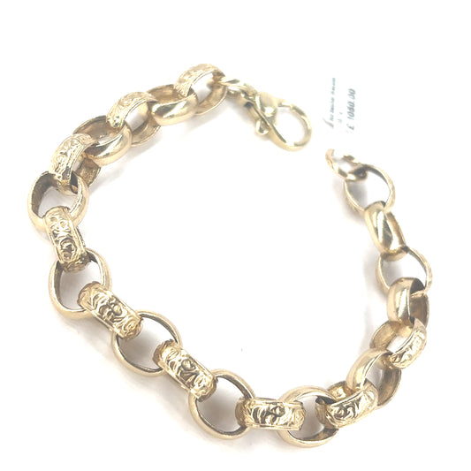 Men’s 9ct Yellow Gold Belcher Bracelet - 20.7g