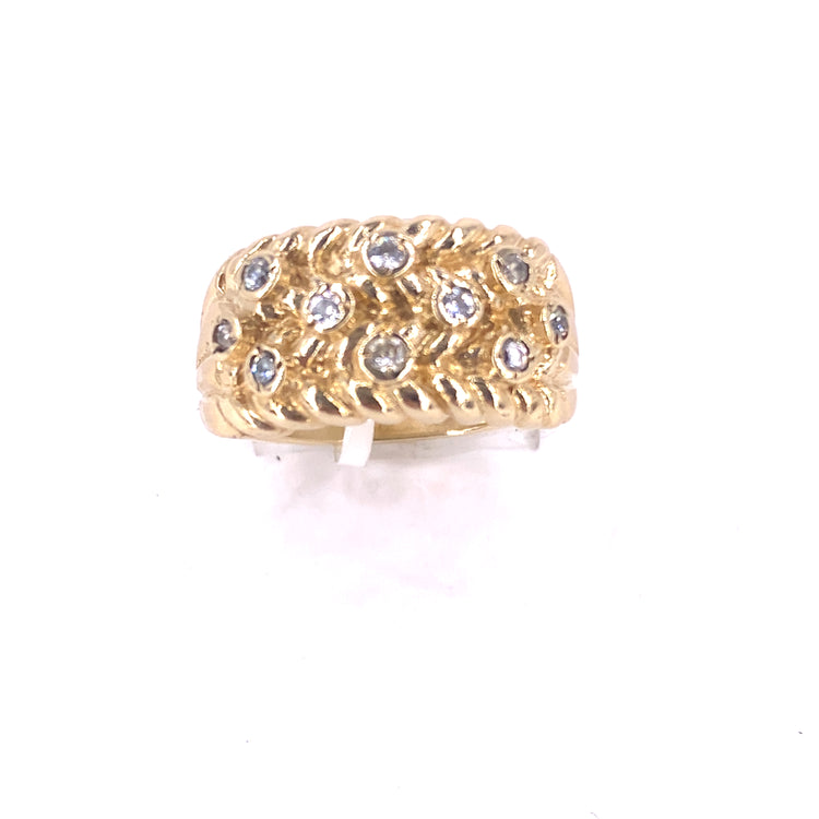 Mens 9ct Yellow Gold Keeper Ring - 12g