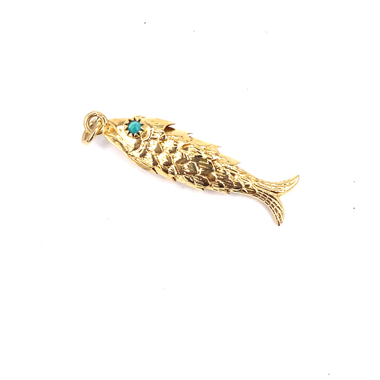 Unisex 9ct Yellow Gold Fish Pendant