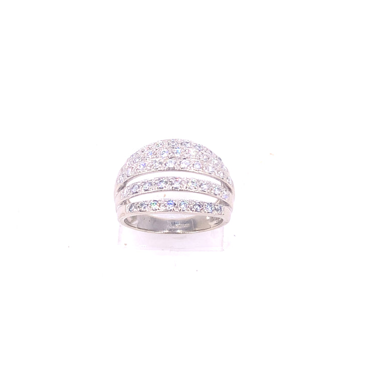 Women’s 14ct White Gold Cz Ring - 6.8g