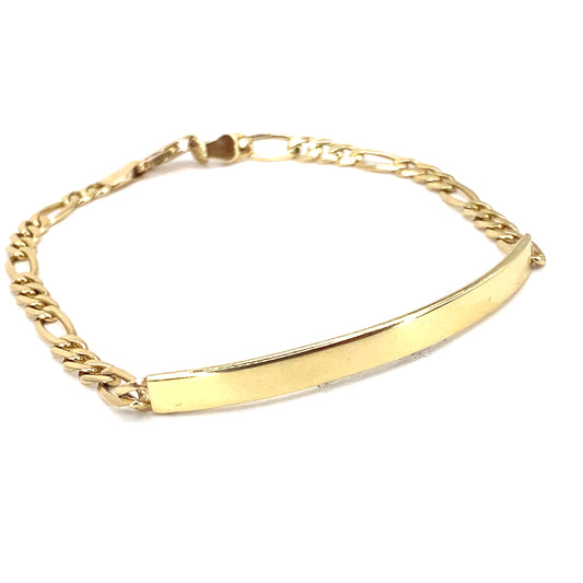 Unisex 14ct Yellow Gold ID Bracelet