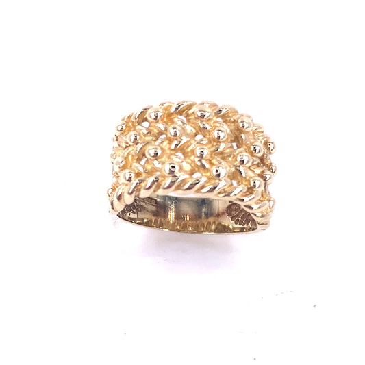 Men’s 9ct Yellow Gold Keeper Ring - 7.6g Size N