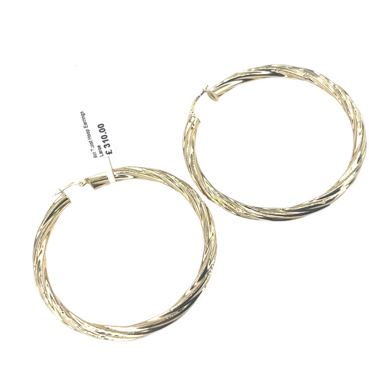 Women’s 9ct Yellow Gold Twist Hoop Earrings - 6g