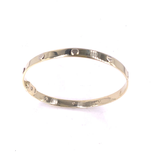 Women’s 9ct Yellow Gold Screw Bangle - 23.8g