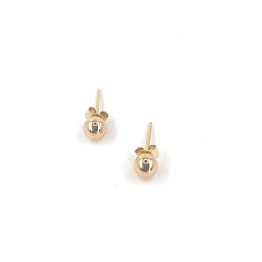 Women’s  9ct Yellow Gold Bead Studs -4mm