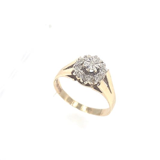 Women’s 9ct White Gold Diamond Vintage Cluster Ring -0.25ct