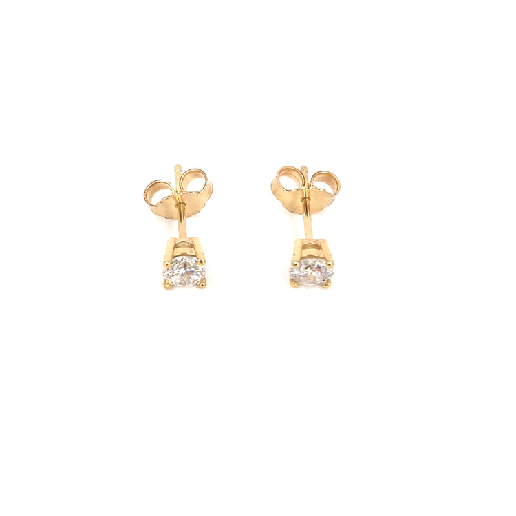 9ct Yellow Gold Diamond Stud Earrings - 0.40ct Vs2 H