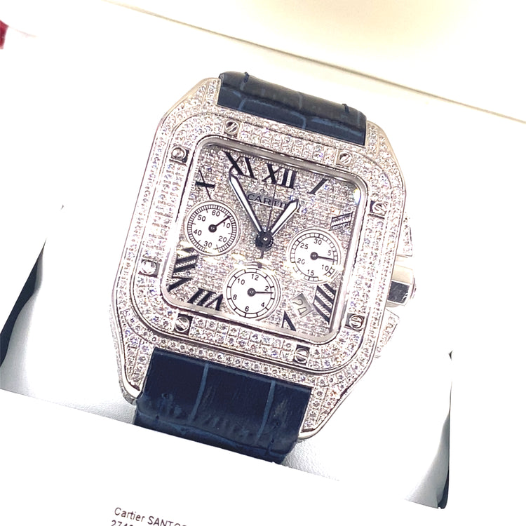 Cartier Santos 100 XL Diamond Watch