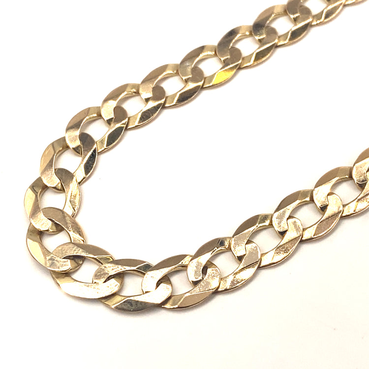 Men’s 9ct Yellow Gold Curb Chain- 26.6g 26”