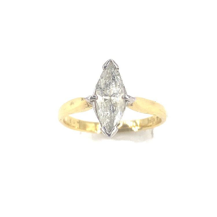 Women’s 18ct Yellow Gold Marquise Diamond Ring-1.08ct