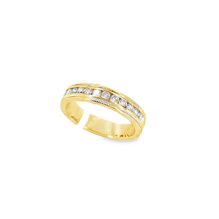 Men’s 18ct Yellow & White Gold Diamond Half Eternity Ring - 0.60ct 6g