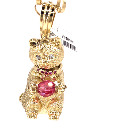 Women’s 9ct Yellow Gold Cat Pendant - XL 23g