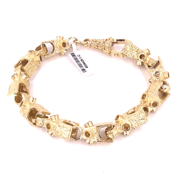 Men’s 9ct Yellow Gold Lego Link Bracelet - 22.4g