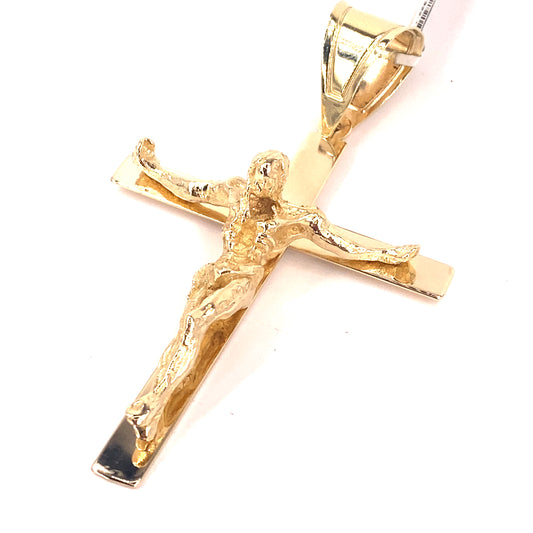 Men’s 14ct Yellow Gold Crucifix Cross Pendant - XL 34.1g