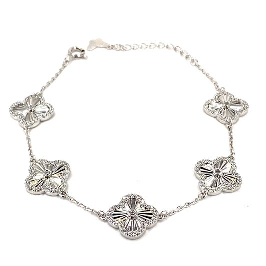 Women’s 925 Sterling Silver ‘Bloom’ Bracelet- CZ Set