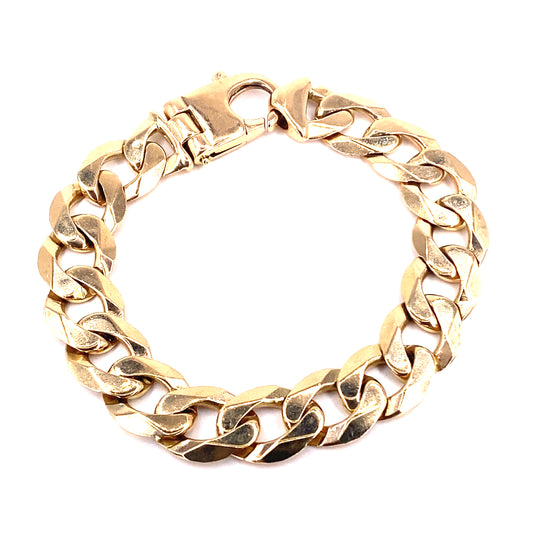 Men’s 9ct Yellow Gold Curb Bracelet- 48g