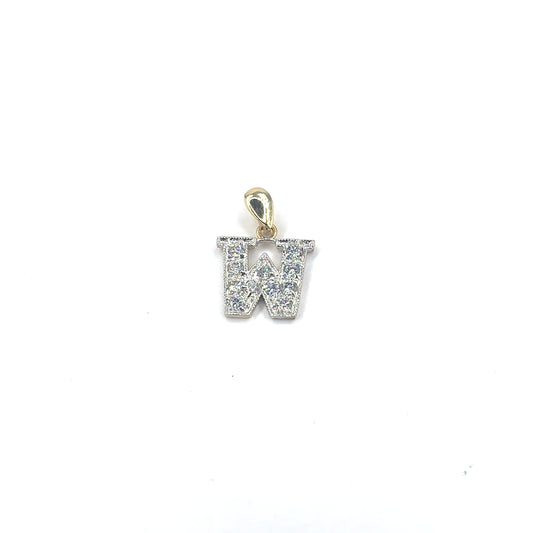 Women’s 9ct Yellow Gold Cz Set Initial Pendant - 1.2g